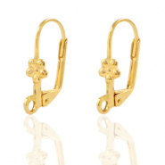 Metall Zubeh&ouml;r DQ Ohrh&auml;nger verschliessbar Blume Gold (Nickelfrei)