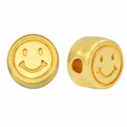 Metall Perlen DQ Smiley 7mm Gold (Nickelfrei)