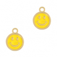 Metall Anh&auml;nger DQ Smiley Gold-sunrise yellow (Nickelfrei)
