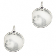 Metall Anhänger DQ irregular 12mm Antik silber (Nickelfrei)