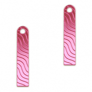 Statement-Anh&auml;nger Bar Welle Metallic magenta purple