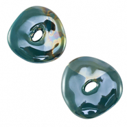 DQ Griechische Keramik Perlen Donut Petrol blue