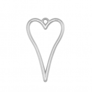 Metall Anhänger DQ Herz Antik silber