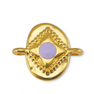 Metall Anh&auml;nger DQ Zwischenst&uuml;ck oval Lilac-Gold (Nickelfrei)