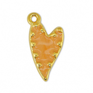 Metall Anh&auml;nger DQ Herz Pearl Light Orange-Gold (Nickelfrei)