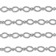 Stainless Steel - Rostfrei Stahl Schmuckzubehör Gliederkette Oval Silver