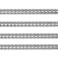 Stainless Steel - Rostfrei Stahl Schmuckzubeh&ouml;r Gliederkette Flach Silver