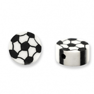 Polymer Perlen Fu&szlig;ball Black-white
