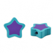 Polymer Perlen Stern Purple-turquoise blue