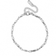 Armbänder aus Stainless Steel - Rostfreiem Stahl Oval Silver