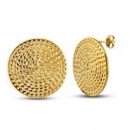 Ohrringe / Ohrstecker aus Stainless Steel - Rostfreiem Stahl Rund Gold