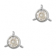 Kristallglas Zwischenst&uuml;cke Rund Transparent-silver