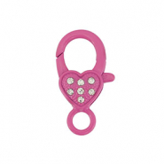 Farbiges Zubeh&ouml;r Karabinerverschluss Herz Magenta pink