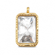 BY31&reg; Stainless Steel - Rostfrei Stahl Anh&auml;nger Rechteck Gold