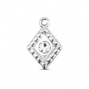 BY31&reg; Stainless Steel - Rostfrei Stahl Anh&auml;nger Rhombus Silver-crystal