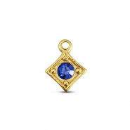 BY31&reg; Stainless Steel - Rostfrei Stahl Anh&auml;nger Rhombus Gold-sapphire blue
