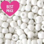 Glasperlen Rocailles 6/0 (4mm) White