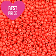 Glasperlen Rocailles 12/0 (2mm) Neon coral red