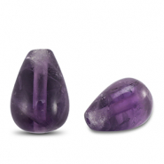 Naturstein Perlen Amethyst Tropfen Purple
