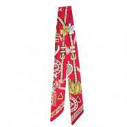 Bandana Schal mit Herz/Lederriemen Red-brown-light grey