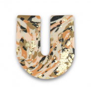 Polymer Anh&auml;nger U-f&ouml;rmig Brown-pink-white-gold