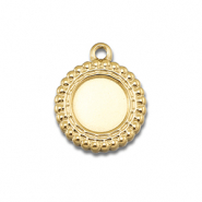 BY31&reg; Stainless Steel - Rostfrei Stahl Anh&auml;nger mit Fassung f&uuml;r SS30 Flat Back Gold