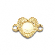 BY31&reg; Stainless Steel - Rostfrei Stahl Zwischenst&uuml;ck mit Fassung f&uuml;r SS20 Flat Back Gold