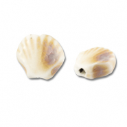 Perlen Keramik Muschel Off white