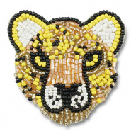 Broschen Leopard Yellow-black-white