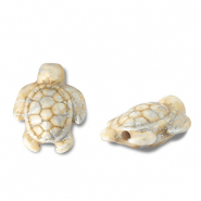 Perlen Keramik Schildkröte Off white-gold-silver