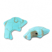 Perlen Keramik Delfin Turquoise blue