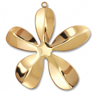 Stainless Steel - Rostfrei Stahl Anh&auml;nger Blume Gold