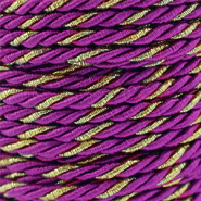 Trendy Kordel Twisted 3mm Magenta purple-gold