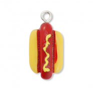 Resin Anh&auml;nger Hot Dog Dark red-yellow