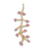 Anh&auml;nger Glasperlen Blume Gold-mauve