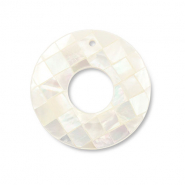 Muschel Anhänger Donut White (Naturliche Farbe Muschel)