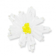 Anh&auml;nger Glasperlen Blume Transparent white-transparent yellow