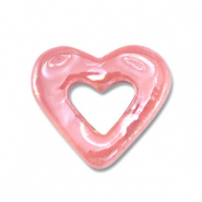 DQ Griechische Keramik Perlen Herz Mauve pink