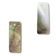 Muschel Anhänger Rechteck White (Naturliche Farbe Muschel)-brown