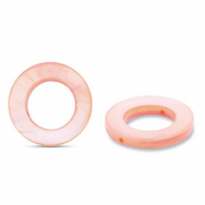 Muschel Perlen 20mm Rund Pink