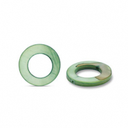 Muschel Perlen 15mm Rund Dark green