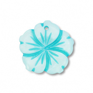 Muschel Anh&auml;nger Blume Light blue