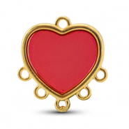 Metall Anhänger DQ mit 6 Ösen Red-Gold (Nickelfrei)