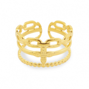 Ringe aus Stainless Steel - Rostfreiem Stahl Blume Gold