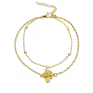 Armbänder aus Stainless Steel - Rostfreiem Stahl Biene Gold