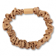 Scrunchie-Stoff Haargummi Dots Brown