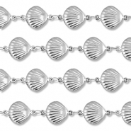 Stainless Steel - Rostfrei Stahl Schmuckzubehör Gliederkette Muschel Silver