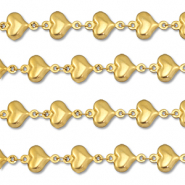 Stainless Steel - Rostfrei Stahl Schmuckzubeh&ouml;r Gliederkette Herz Gold