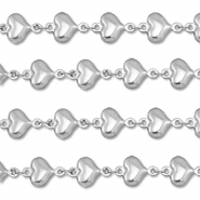 Stainless Steel - Rostfrei Stahl Schmuckzubeh&ouml;r Gliederkette Herz Silver