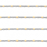 Stainless Steel - Rostfrei Stahl Schmuckzubeh&ouml;r Gliederkette 1mm Silver-nude peach